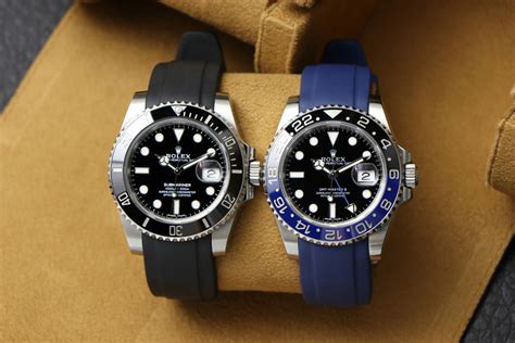 original rolex submariner watch band|Rolex Submariner with rubber strap.